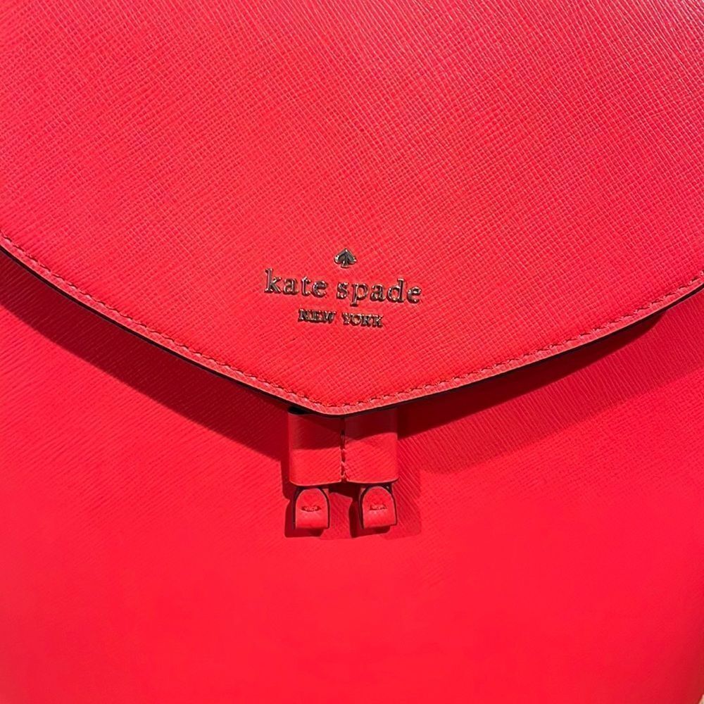 Kate Spade Lizzie medium red backpack. - Picture 6 of 8
